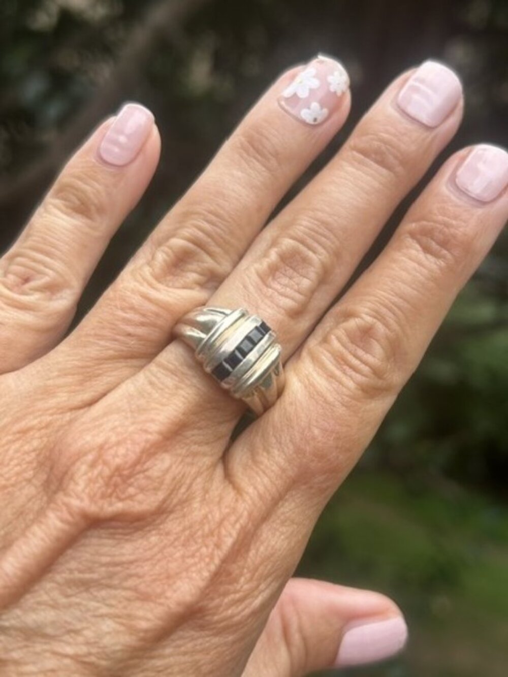 925 STERLING SILVER Sapphire Stone Statement RING